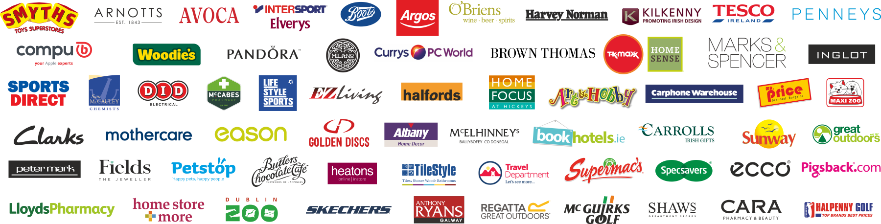 where to spend retailers logos